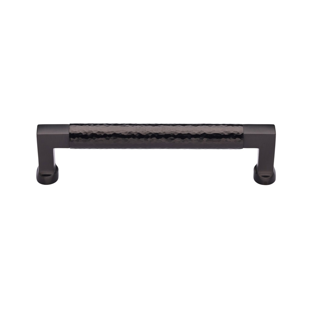 M Marcus Heritage Brass Cabinet Pull Bauhaus Hammered Design 128mm Centre to Centre